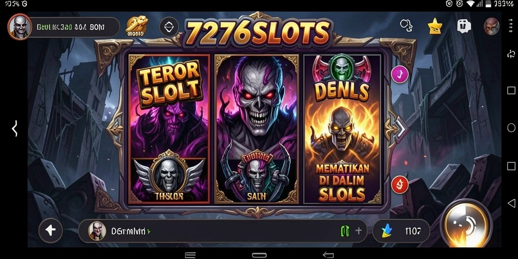 Tampilan menegangkan dari gameplay <strong>7276SLOTS</strong> yang penuh kengerian.