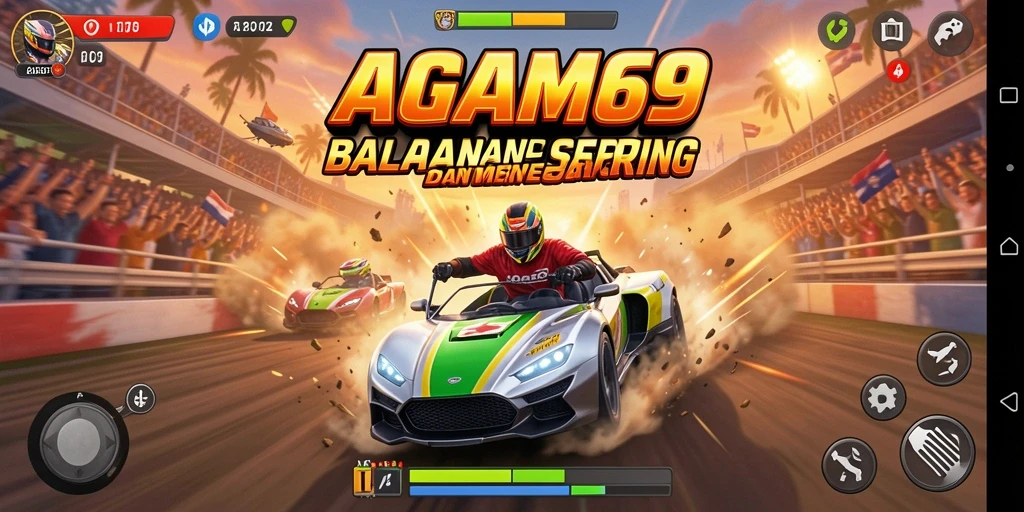 Tampilan gameplay AGAM69 yang mendebarkan dalam balapan yang penuh adrenalin.