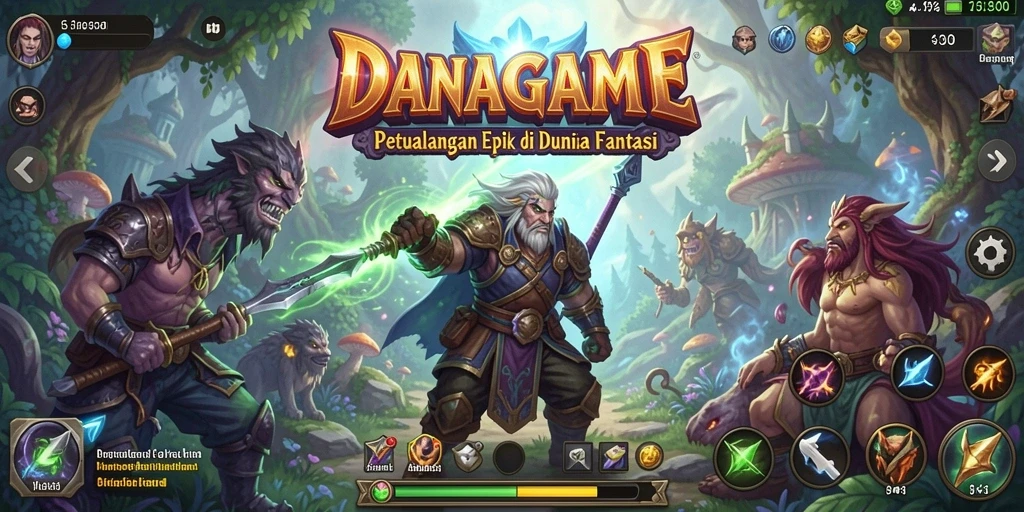 Tampilan gameplay menarik dan dinamis dari DANAGAME dengan aksi RPG.