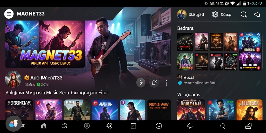 Tampilan gameplay MAGNET33 menampilkan antarmuka musik yang menarik.