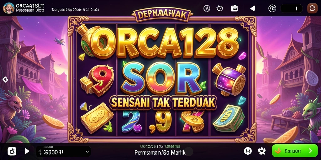 Tangkapan layar utama ORCA128 menampilkan grafik slot yang menawan.