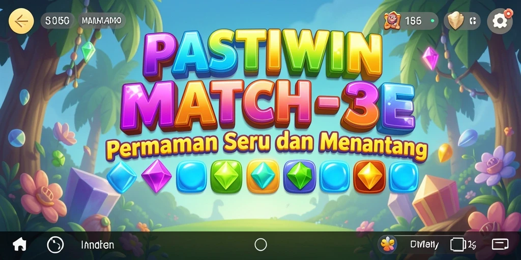 Tampilan gameplay seru di PASTIWIN dengan grafis cerah dan kombinasi item.