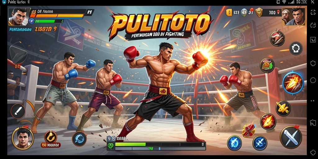 Gameplay PULITOTO yang seru dalam pertarungan intens.