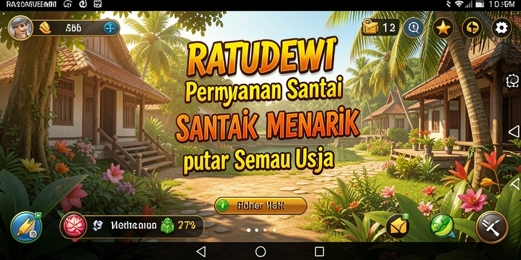 Tampilan warna-warni gameplay RATUDEWI yang menyenangkan.