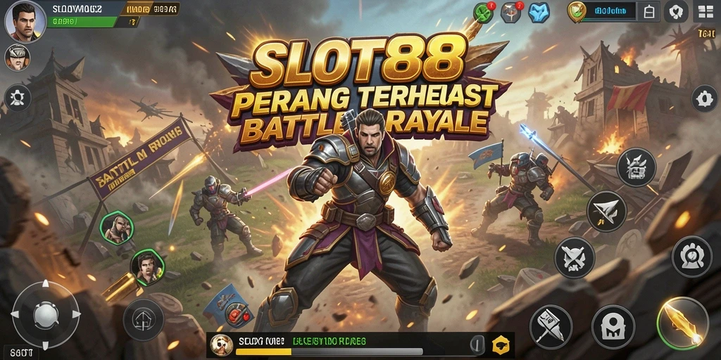 Tampilan menarik dari pertempuran epik dalam SLOT88 Battle Royale.